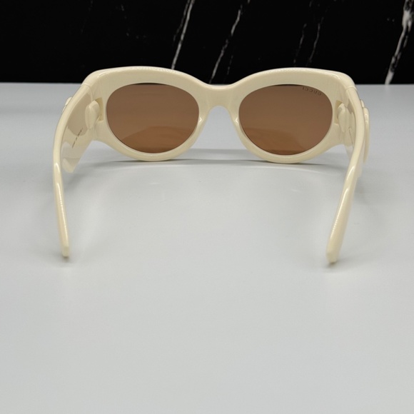 NEW GUCCI GG1544S 004 WOMEN SUNGLASSES GUCCI GG 1544S 004 WHITE BROWN EYEWEAR - Picture 8 of 12